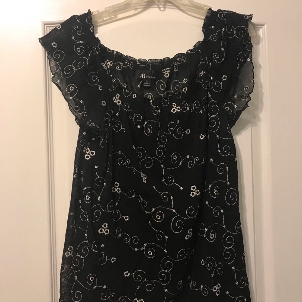 Women’s Blouse Embroidered black/white